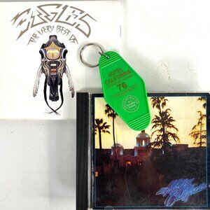 Eagles 2 CD Bundle + Motel Keychain Very Best Hits 2xCD + Hotel California Japan